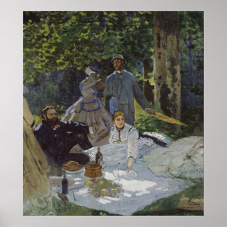 Mittagessen auf dem Gras, Zentrale Tafel (1865) Poster