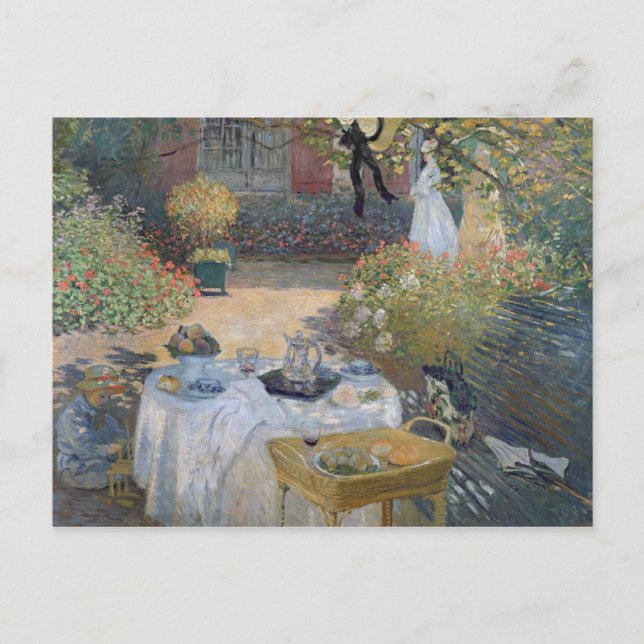 Mittagessen Claude Monets |: Monets Garten Postkarte (Vorderseite)
