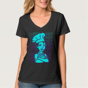 Mittagessen-Dame Retro T-Shirt