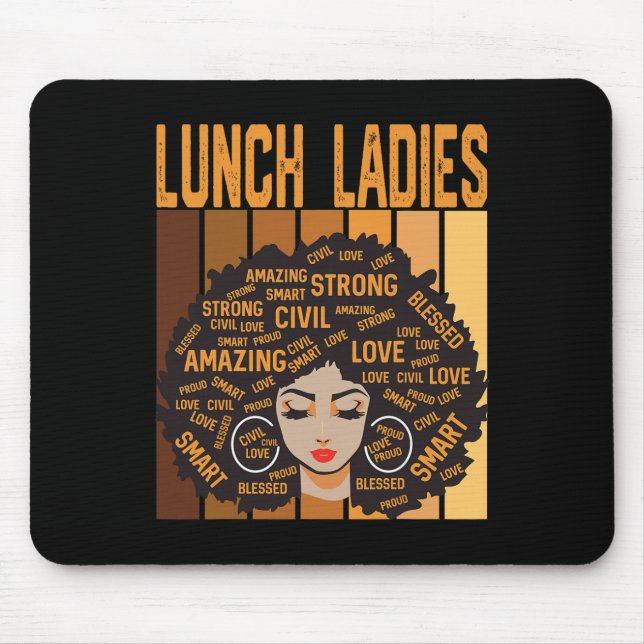 Mittagessen Damen Mächtiger Schwarzer Monat der Ge Mousepad (Vorne)