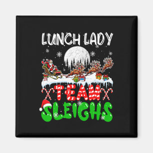 Mittagessen-Damen-Team schleppt Weihnachtsjob Sant Magnet