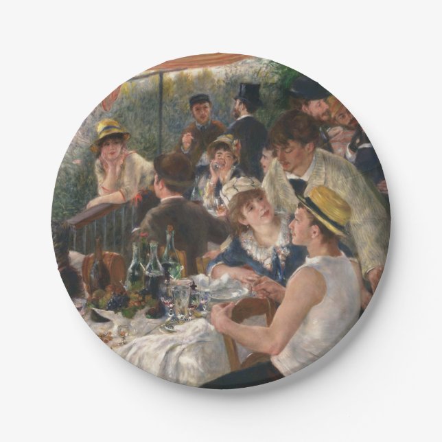 Mittagessen der Ruderpartie - Auguste Renoir Pappteller (Vorderseite)