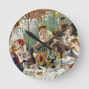 Mittagessen der Ruderpartie Vintage Renoir Runde Wanduhr