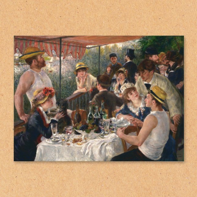 Mittagessen im Bootstown Party Vintage Kunst, Dich Poster (Luncheon of the Boating Party Renoir Vintage Art Poster)