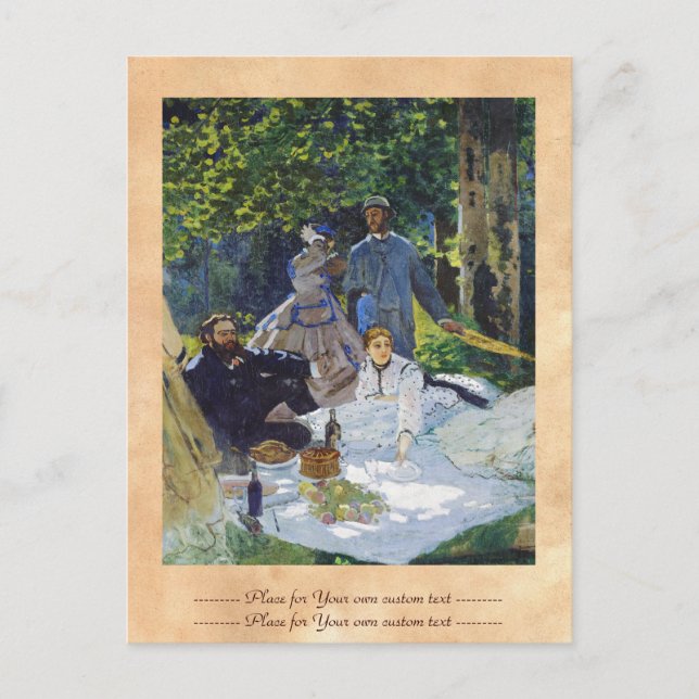Mittagessen im Gras, Center Panel Claude Monet Postkarte (Vorderseite)