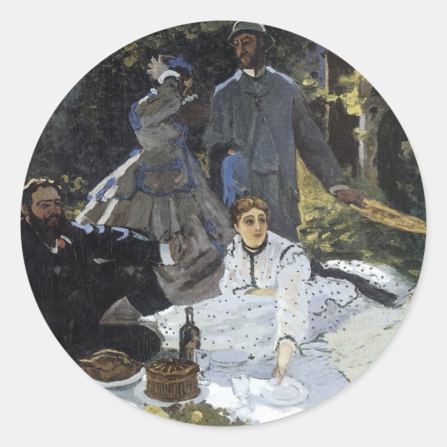 Mittagessen im Gras Runder Aufkleber (Vorderseite)