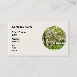 Mittagessen im Park im Frühling Visitenkarte