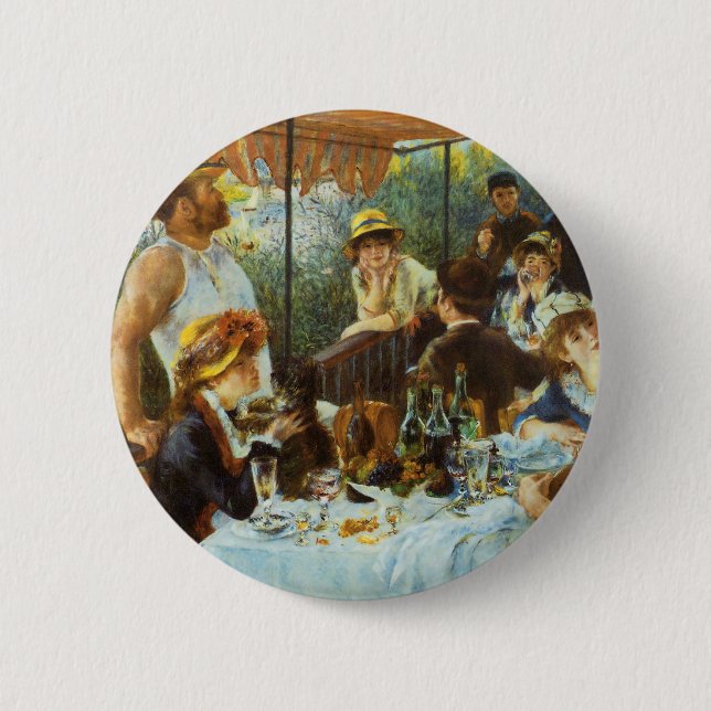 Mittagessen im Party von Pierre Renoir Button (Vorderseite)