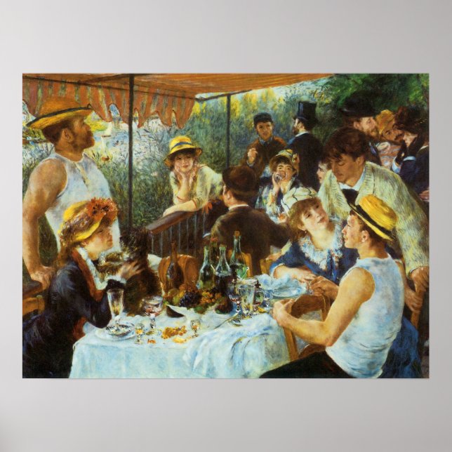 Mittagessen im Party von Pierre Renoir Poster (Vorne)