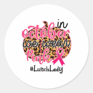 Mittagessen Lady Breast Cancer Awareness Oktober F Runder Aufkleber