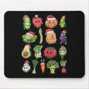 Mittagessen Lady Gemüse Lebensmittel Weihnachtsbau Mousepad