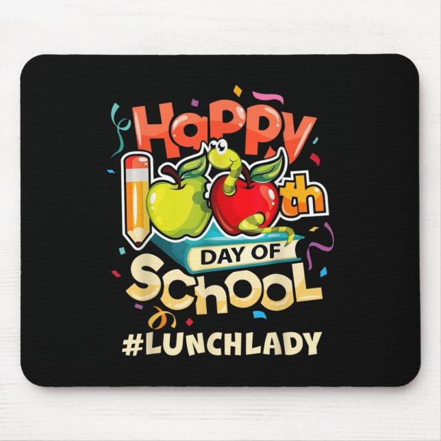 Mittagessen Lady Happy 100. Tag der Schule Mousepad (Vorne)