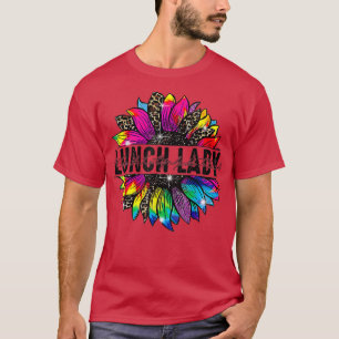 Mittagessen Lady Sonnenblumen Leopard Gefärbte Kra T-Shirt