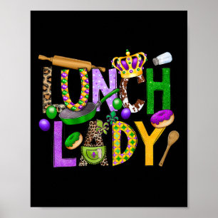 Mittagessen Lady Squad Mardi Gras Fat Dienstag Caf Poster