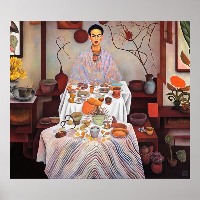 Mittagessen mit Frida - Leinwände Art Print Poster (Vorne)