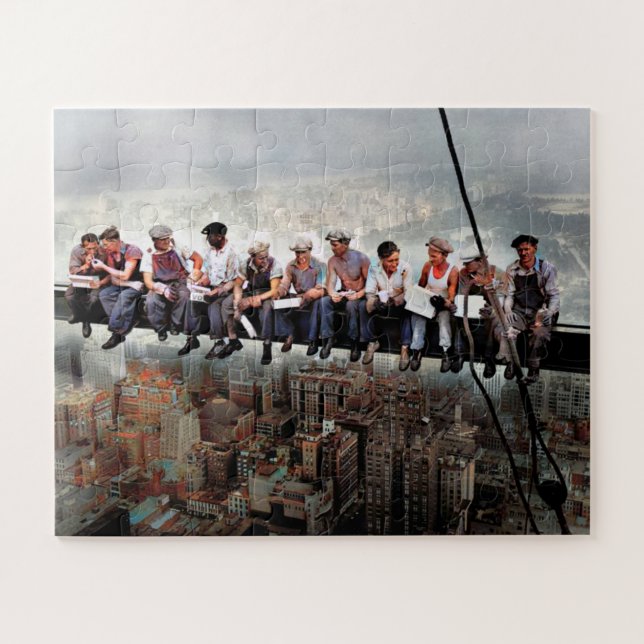 Mittagessen über einem Wolkenkratzer C1932 Farbred Puzzle (Horizontal)