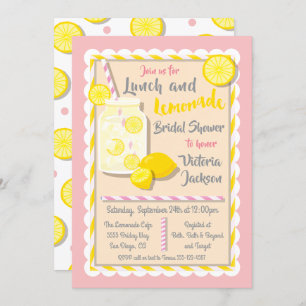Mittagessen und Lemonade Bridal Dusche Einladungen