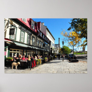 Mittagessen Vieux Quebec City Street Canada Poster