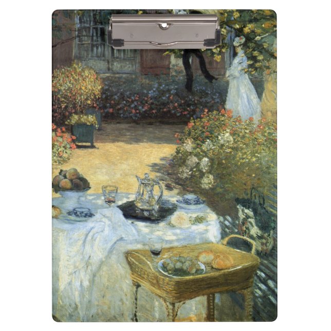 Mittagessen von Claude Monet, Vintager Impressioni Klemmbrett (Vorderseite)