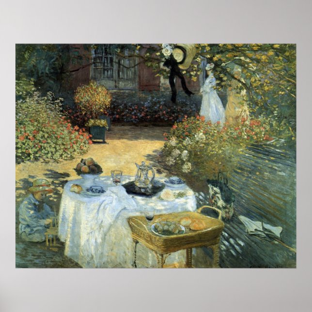 Mittagessen von Claude Monet, Vintager Impressioni Poster (Vorne)