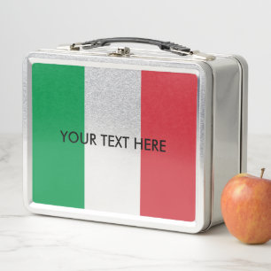 Mittagessenkasten der italienischen Flagge Metall Lunch Box