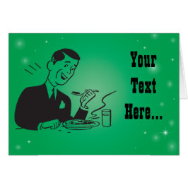 Mittags isst der Mann eine Vintage Vorlage für die