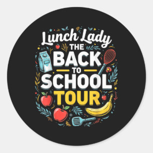 Mittags Lady Back to School 2025 Tour Food Spaß Ca Runder Aufkleber
