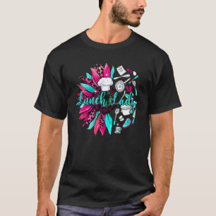 Mittags Lady Sonnenblumen Leopard Niedlich Mittag T-Shirt