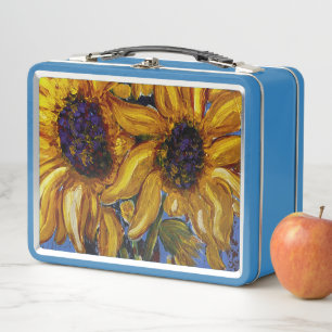 Mittagsschachtel für Sonnenblumen Metall Brotdose