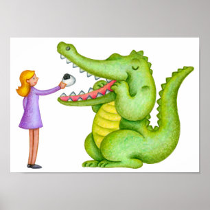 Mittagszeit des Krokodils. Poster
