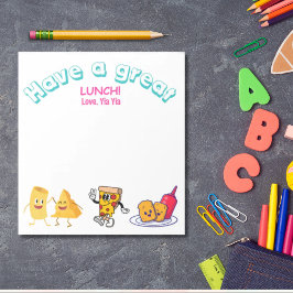 Mittagszeit Liebe für Kinder personalisierter Cart Notizblock