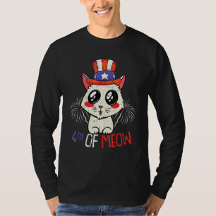 Mitte 4. Juli Niedliche Katze Amerikanisch Patriot T-Shirt