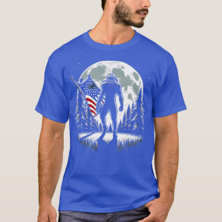 Mitte Amerikanische Flagge Vollmond Spieler 2 T-Shirt