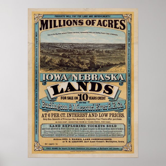 Mitte der 1800er Jahre Real Anwesen Land Poster (Vorne)
