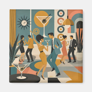 Mitte des Jahrhunderts 60er Hip Martini Cocktail T Magnet