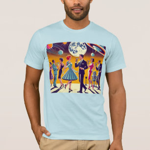 Mitte des Jahrhunderts 60er Jahre Space Age Cockta T-Shirt