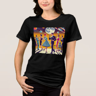 Mitte des Jahrhunderts 60er Jahre Space Age Cockta Tri-Blend Shirt