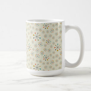 Mitte-des-Jahrhunderts Atom-inspiriertes Muster Kaffeetasse