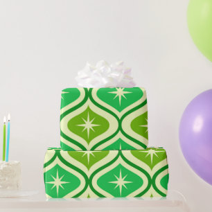 Mitte des Jahrhunderts Atome Sternenexplosionen au Geschenkpapier