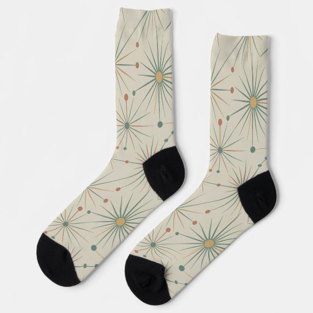 Mitte des Jahrhunderts Atomic Starburst Modern Ret Socken (Linkes Detail)