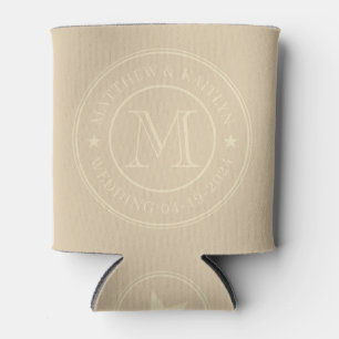 Mitte des Jahrhunderts Dünen-Hochzeits-Monogramm S Dosenkühler