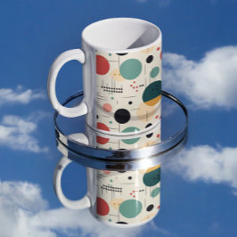 Mitte des Jahrhunderts farbenfrohes geometrisches  Kaffeetasse