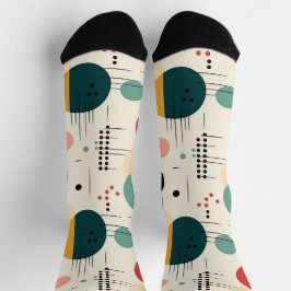 Mitte des Jahrhunderts farbenfrohes geometrisches  Socken