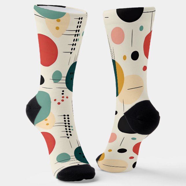 Mitte des Jahrhunderts farbenfrohes geometrisches  Socken (Gewinkelt)