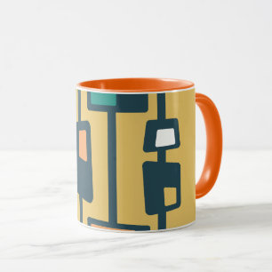 Mitte des Jahrhunderts Funky Blöcke Gelb Tasse