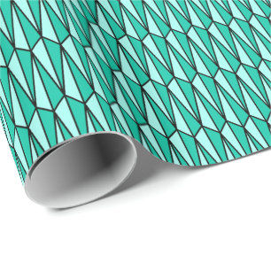 Mitte des Jahrhunderts geometrisch, aquamarin und Geschenkpapier