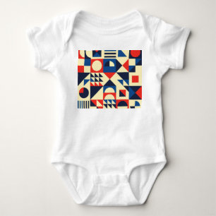 Mitte des Jahrhunderts Geometrisch: Funky Retro-Mu Baby Strampler