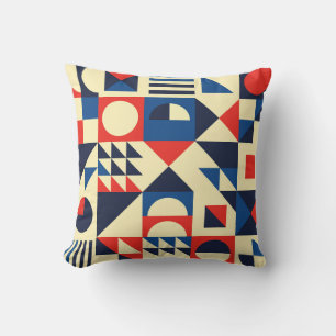 Mitte des Jahrhunderts Geometrisch: Funky Retro-Mu Kissen