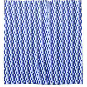 Mitte des Jahrhunderts geometrisch, Kobaltblau und Duschvorhang