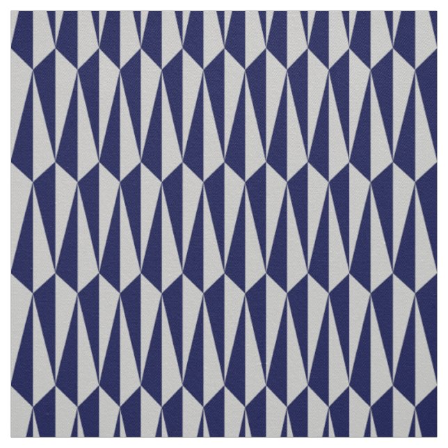 Mitte des Jahrhunderts geometrisch, Marineblau und Stoff (Muster)